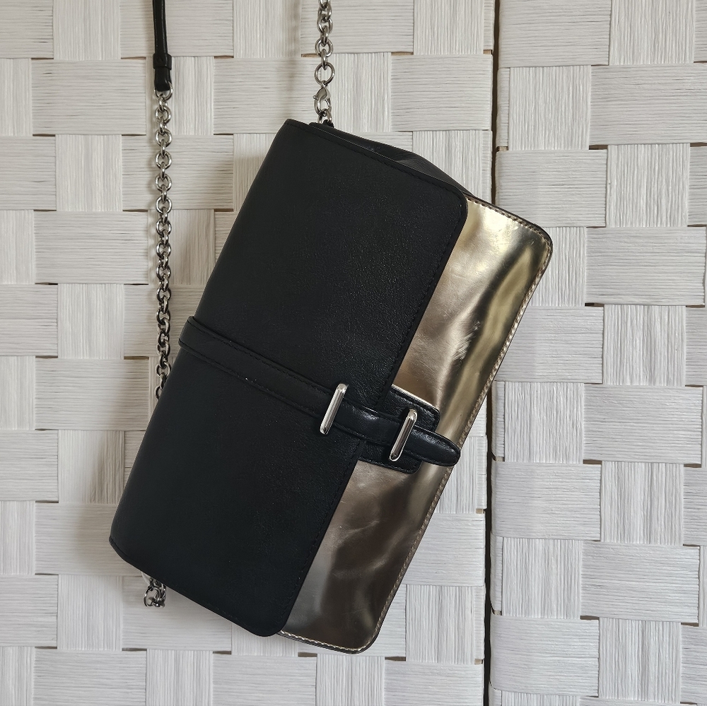 Coach Legacy Mirror Metallic Slim Clutch. HTF Rare